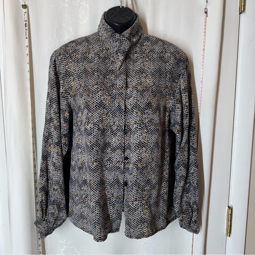Vintage Betty Hanson Silk Snakeskin Print Blouse